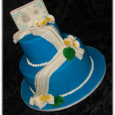 Blue Communion Cake