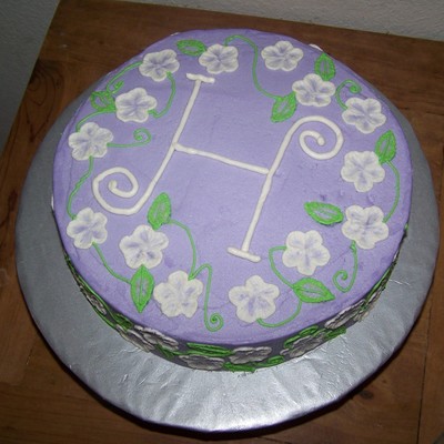 Brush Embroidery Flower Cake