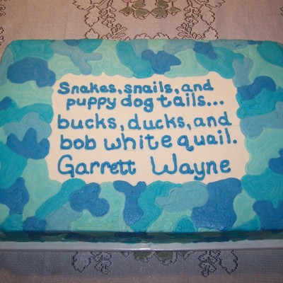 Blue Cammo Babyshower Cake