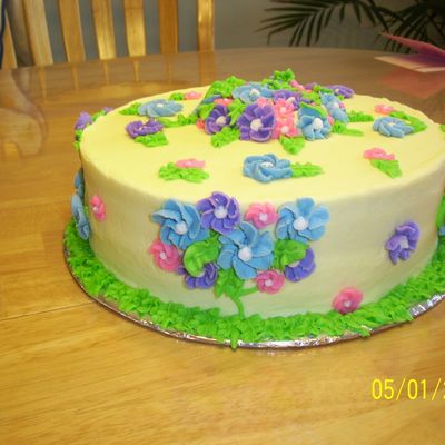 Yellow Cake With Flowers