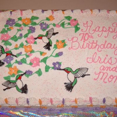 Hummingbird Cake With Flowers