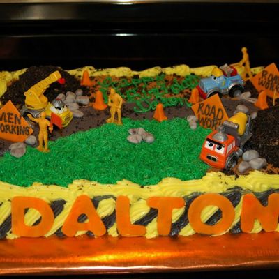 Construction Cake-- Half Sheet