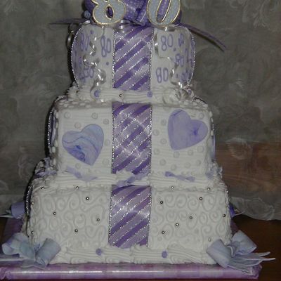 Stacked Present 80Th Birthday Cake