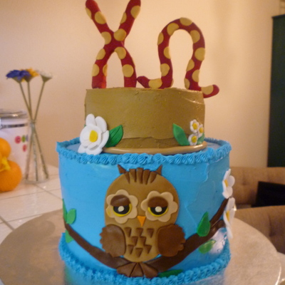 Chi Omega Owl Cake