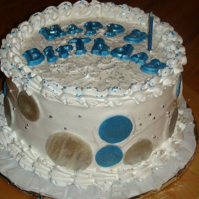 Blue And Silver Polka Dots