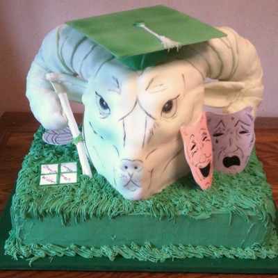 Ram Head Graduation Cake