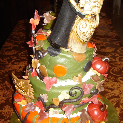 Halloween Wedding Tiered Cake