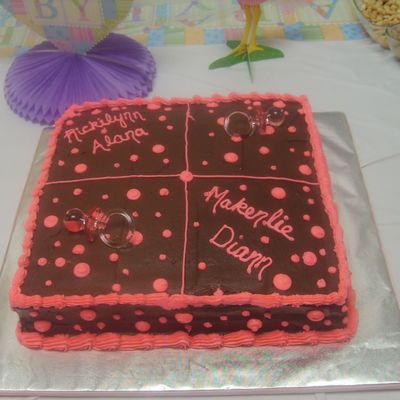 Pink/brown Baby Shower Cake.