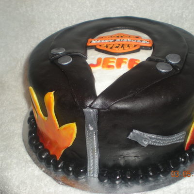 Harley Davison Leather Jacket Cake