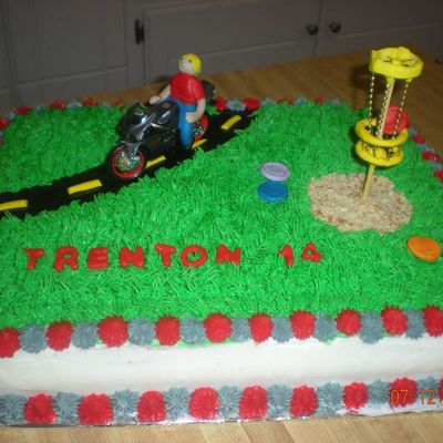 Motorcycle Disc Golf Cake