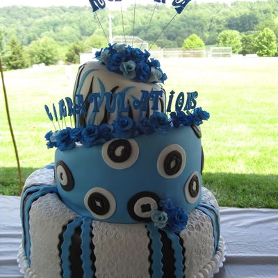 Topsy Turvy Graduation Cake