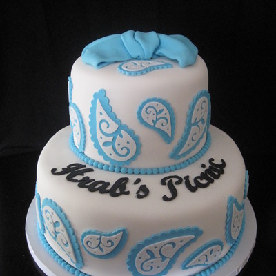 Blue Paisley Cake