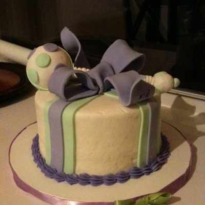 Rattle Baby Shower Cake