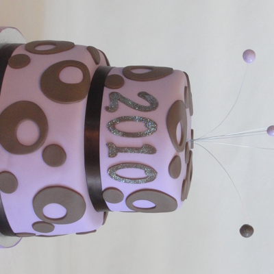 Lavender And Brown Graduation Cake