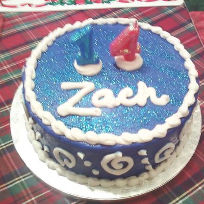 Zach's Blue Red Velvet Birthday Cake