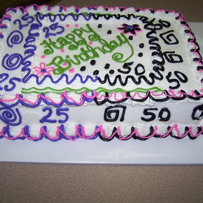 Birthday Cake For 25 And 50 Year Old