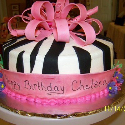 Zebra Print With Pink Bow