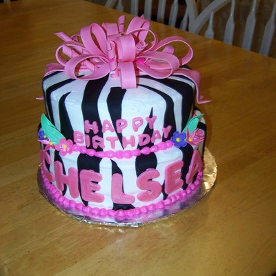 Zebra Print Birthday Cake