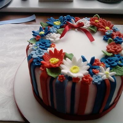 Red White And Blue Floral