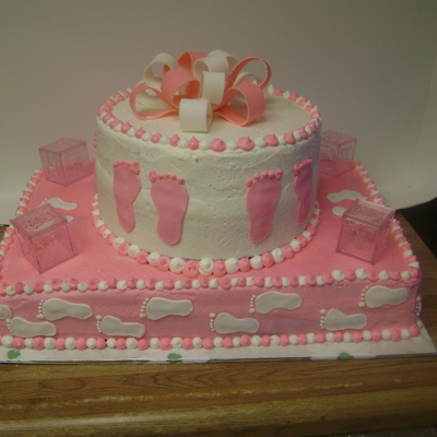 Baby Shower Foot Print Cake