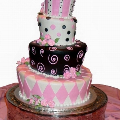 4-Tiered Topsy-Turvy Wedding Cake
