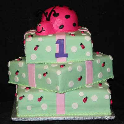 Lady Bug 1St Birthday Cake