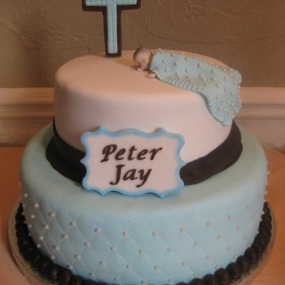 Baby Boy Baptism Cake