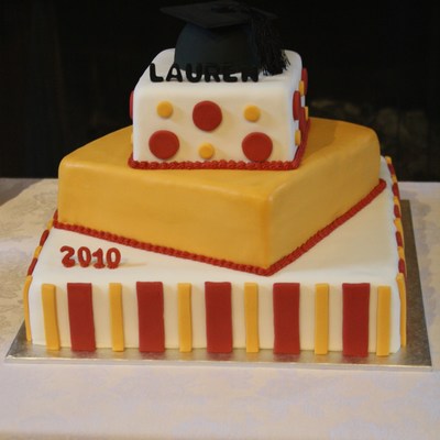 Maroon & Gold Graduation Cake