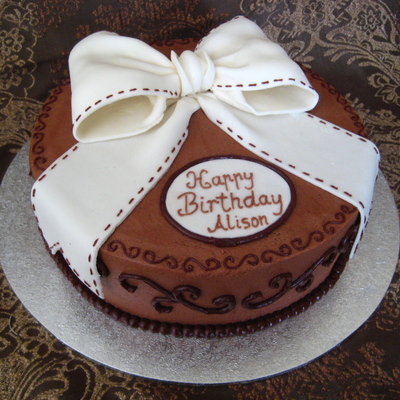 White Bow Cake