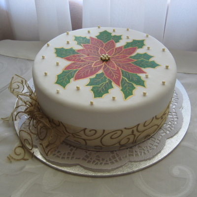 Poinsettia Christmas Cake