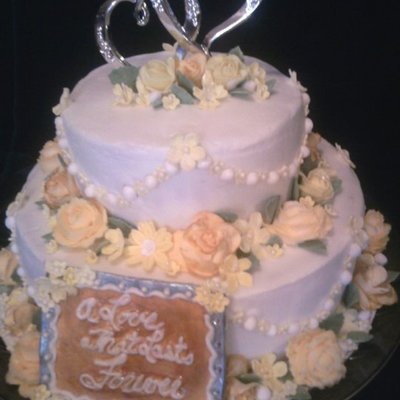 Yellow Flowers Wedding Cake