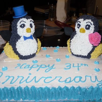 Penguin Anniversary Cake