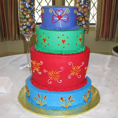 Ukrainian Themed Engagement Cake