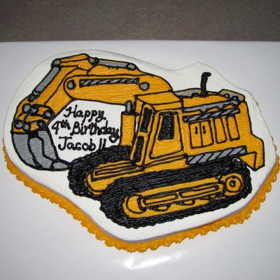 Excavator Birthday Cake