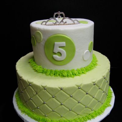 Lime Green Polka Dot Princess Cake
