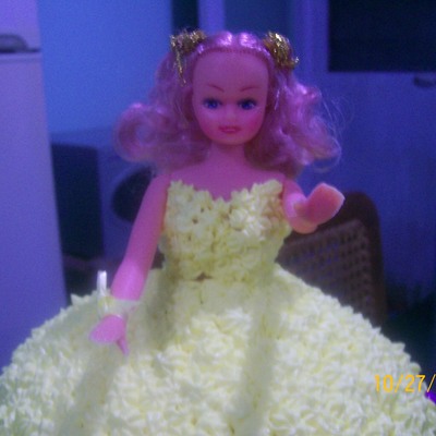Doll Cake In Yellow