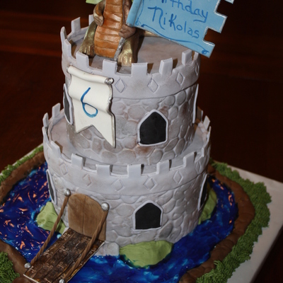 Castle Cake With Dragon