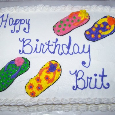 Birthday Cake - Flip Flop Sandals
