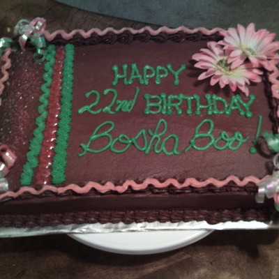 Pink/green Birthday Cake