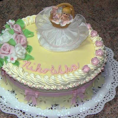 Cake Covered By Marzipan Roses Made From Fondant Mass Core Of Cake Is Made From White Sponge Filled With Pineapple Filling