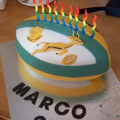 Springbuck Rugby Ball Cake