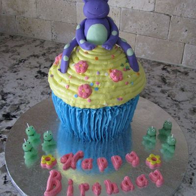 Giant Cupcake With Frog Topper