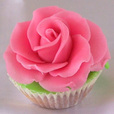 Cupcake With A Marzipan Rose As A Gift