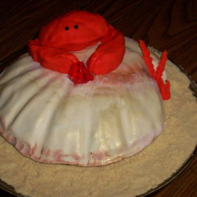 Seashell With Crab And A Ruby