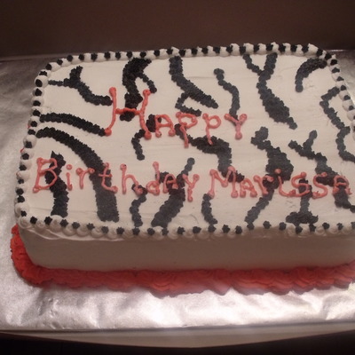 Zebra Sheet Cake