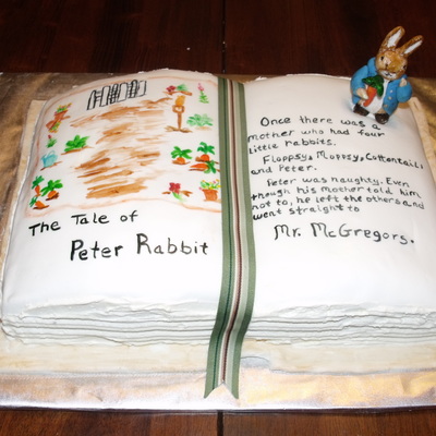 Peter Rabbit Open Book Cake