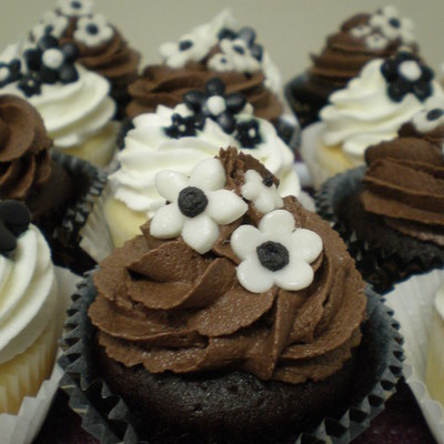 Black And White Birthday Cupcakes