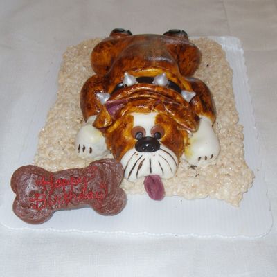 English Bulldog 3-D Cake