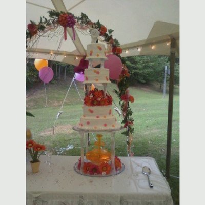 Wedding Cake Fuschia And Orange