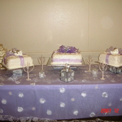 Angels Quinceanera Winter Wonderland Cake